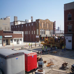 DCC performing the demolition of the Monticello IGA